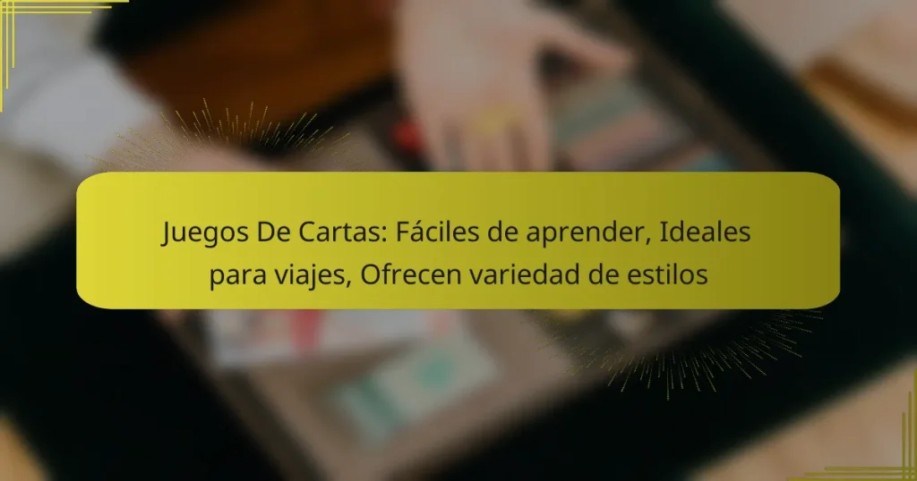 Juegos De Cartas: Fáciles de aprender, Ideales para viajes, Ofrecen variedad de estilos