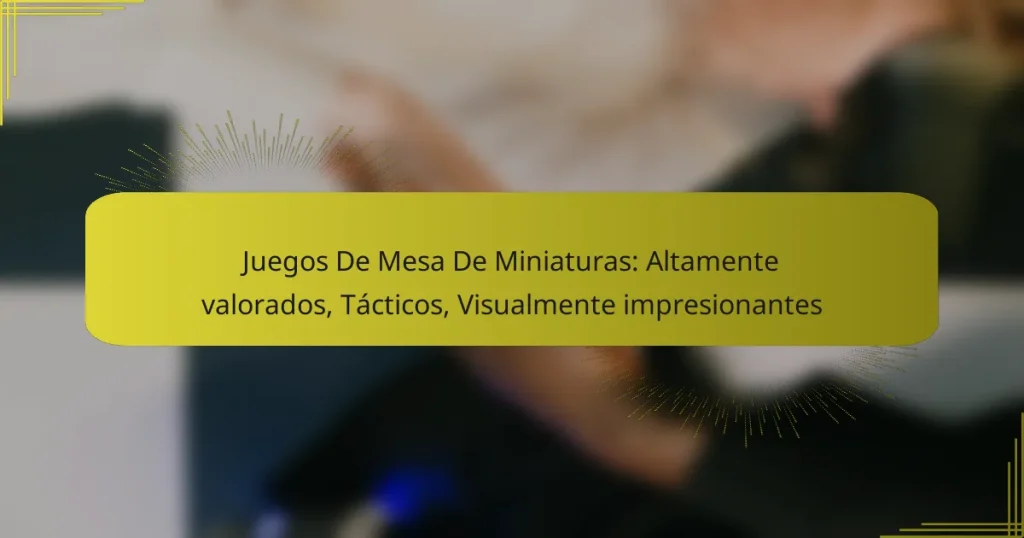 Juegos De Mesa De Miniaturas: Altamente valorados, Tácticos, Visualmente impresionantes